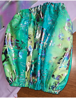 Green Print Poly/Spandex Snood