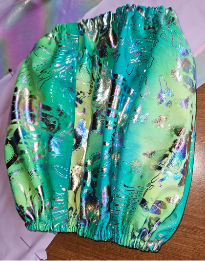 Green Print Poly/Spandex Snood